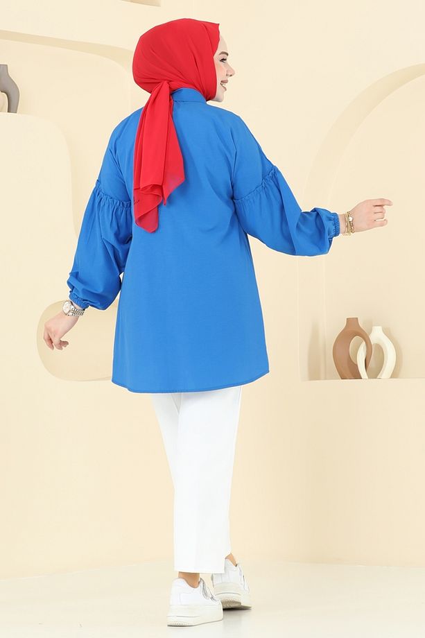 Nakış İşlemeli Tunik 4060ASN888 Saks - 4