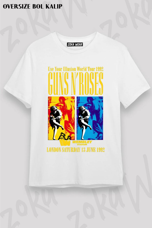 Guns N' Roses Rock Music V9 Printed Oversize T-Shirt Unisex