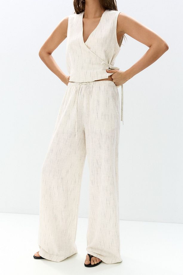 Çizgili rustik jogger pantolon - 3