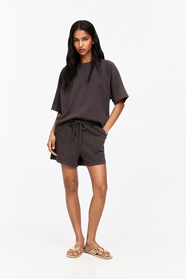 Kısa kollu reglan sweatshirt - 2