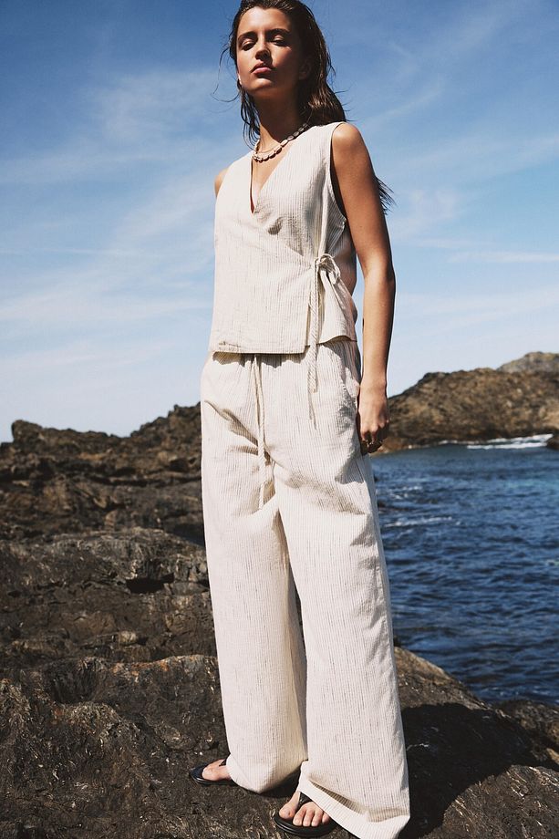 Çizgili rustik jogger pantolon - 1