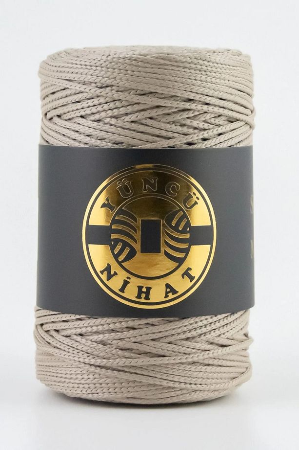 200 gr - 200 Mt - 2.5 Mm Polyester Makrome Ipi Taş (942) Çanta Ipi Supla Ipi Örgü Ipi - 1