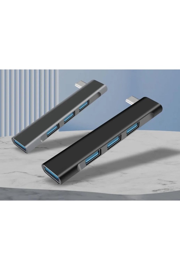 Type C To Usb Hub Usb Dönüştürücü Pc/Macbook/Notebook Uyumlu 4 in 1 Usb Dönüştürücü - 3