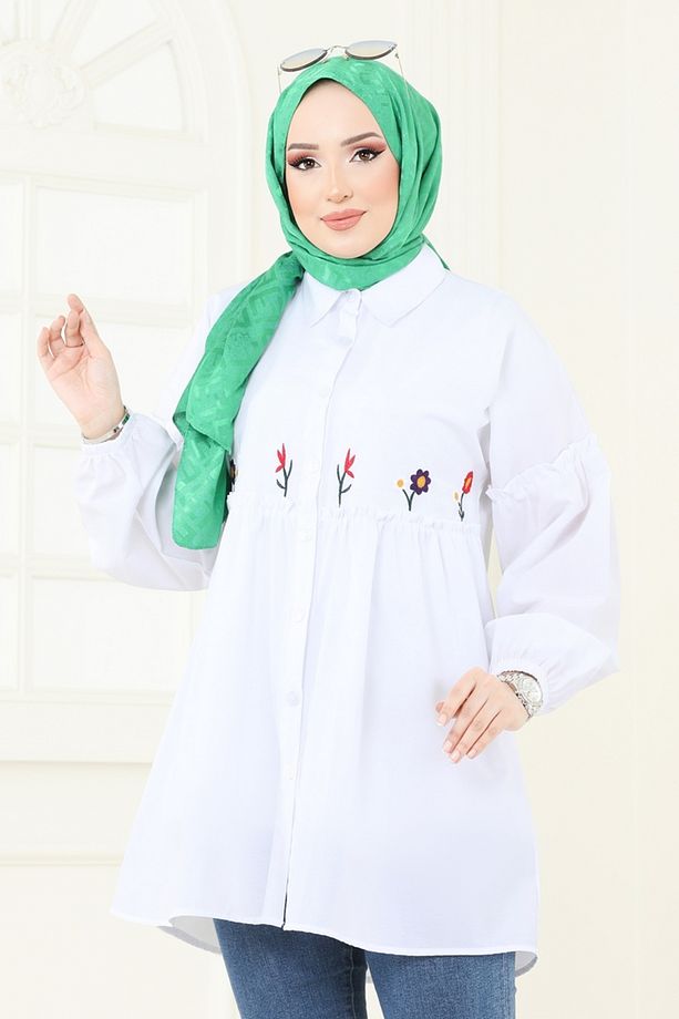 Nakış İşlemeli Tunik 4060ASN888 Ekru - 3