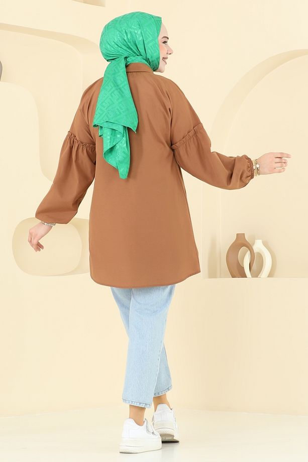Nakış İşlemeli Tunik 4060ASN888 Kahve - 4
