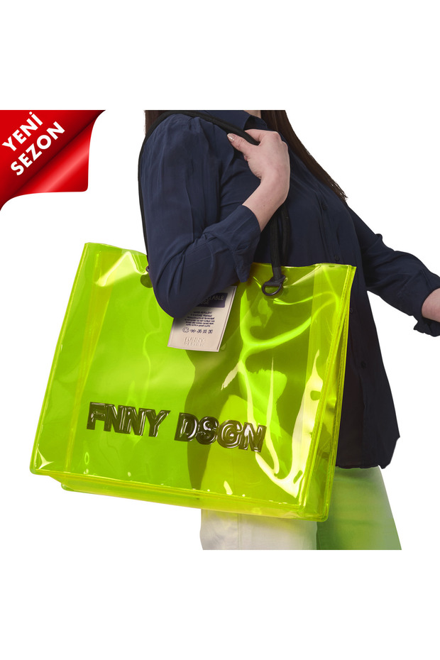 New Season Rainbow Beach Bag Neon Yellow