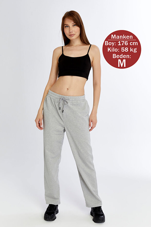 Women's Baggy Oversize Sweatpants Wide Leg 2 Thread Medium Thickness Long (Original Fit)