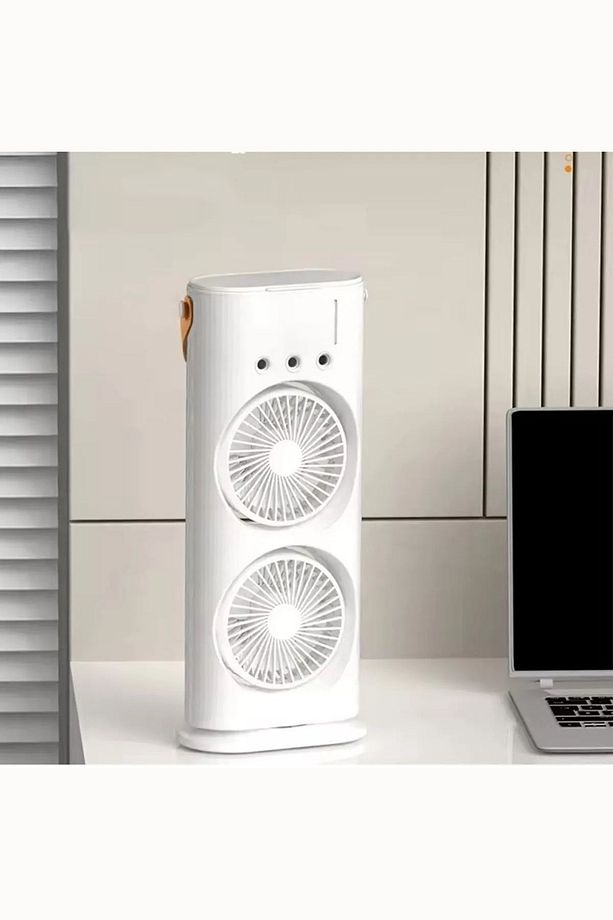 Taşınabilir Buzlu Mini Klima Fan RGB Ledli 600ml Su Hazneli Sessiz Vantilatör - 6