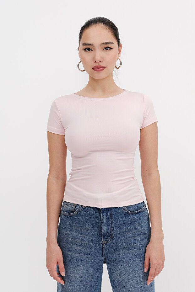 Bisiklet Yaka Basic T-shirt P0268-X5 - 6