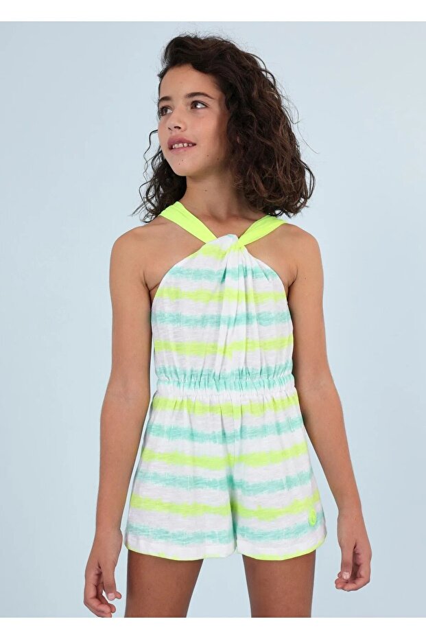 Female Child Summer Strap Shorts Jumpsuit 6849