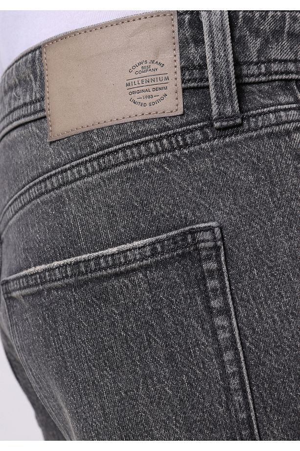 Regular Fit Orta Bel Düz Erkek Siyah Jean Şort - 6