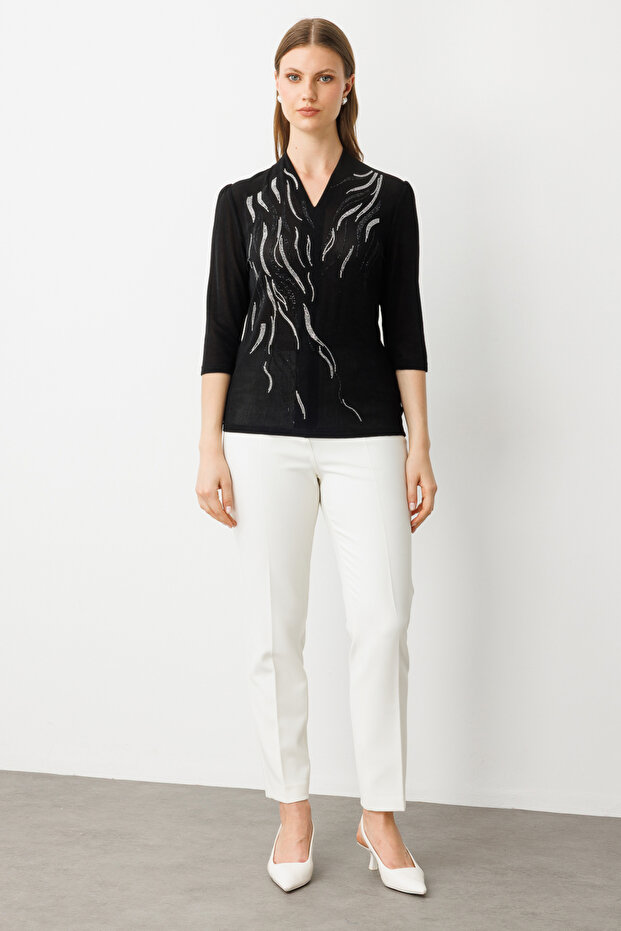 Taş İşlemeli Bluz - 2