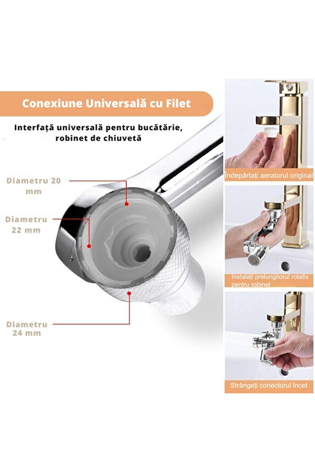 VarioShop® rotating tap extension, sink faucet extension, swivels in any direction - 6