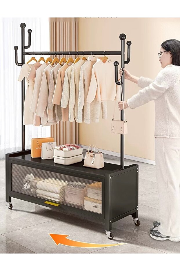 Multi-purpose clothes hanger with a modern and smart design for storage - 2