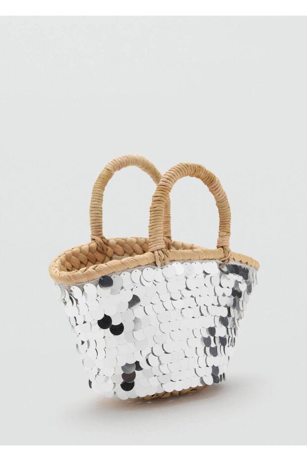 Payetli mini sepet çanta - 1