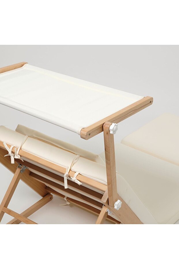 Katlanabilir Şezlong Beyaz - 5