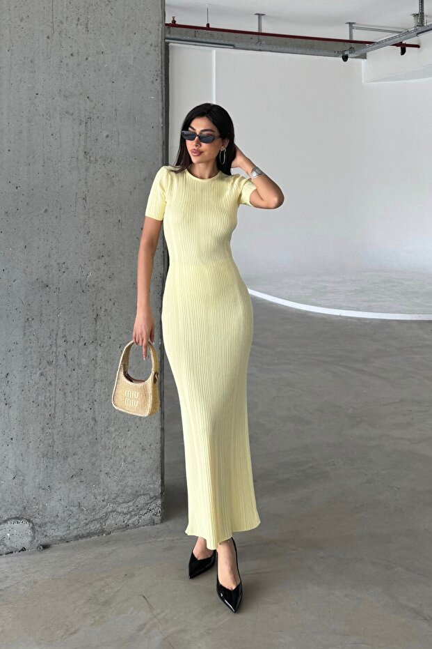 Düz Formlu Triko Maxi Elbise DNV-000134 - 3