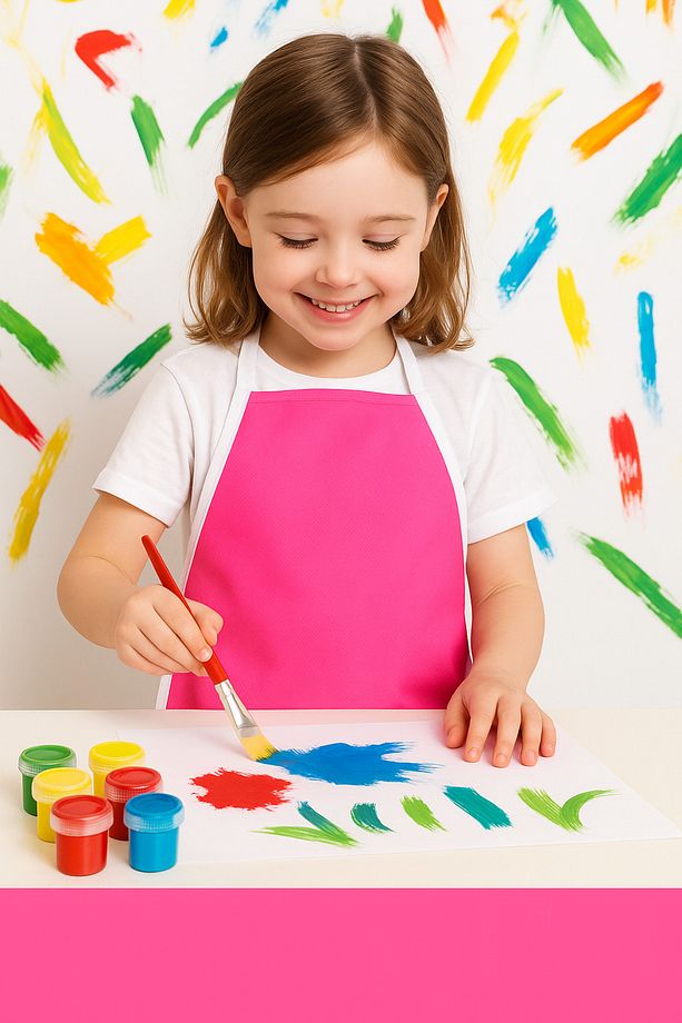 6 Adet Çocuklar İçin Renkli Etkinlik Boyama Önlükleri - Su Geçirmez ve Dayanıklı & 30x50 cm 2-8 Yaş - 5