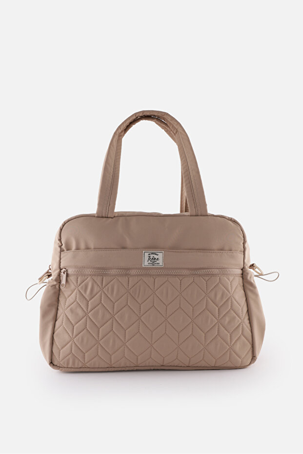 Sports Bag with Multiple Pockets, Water Bottle & Bottle Compartment, Quilted Detail, Can Be Attached to a Suitcase