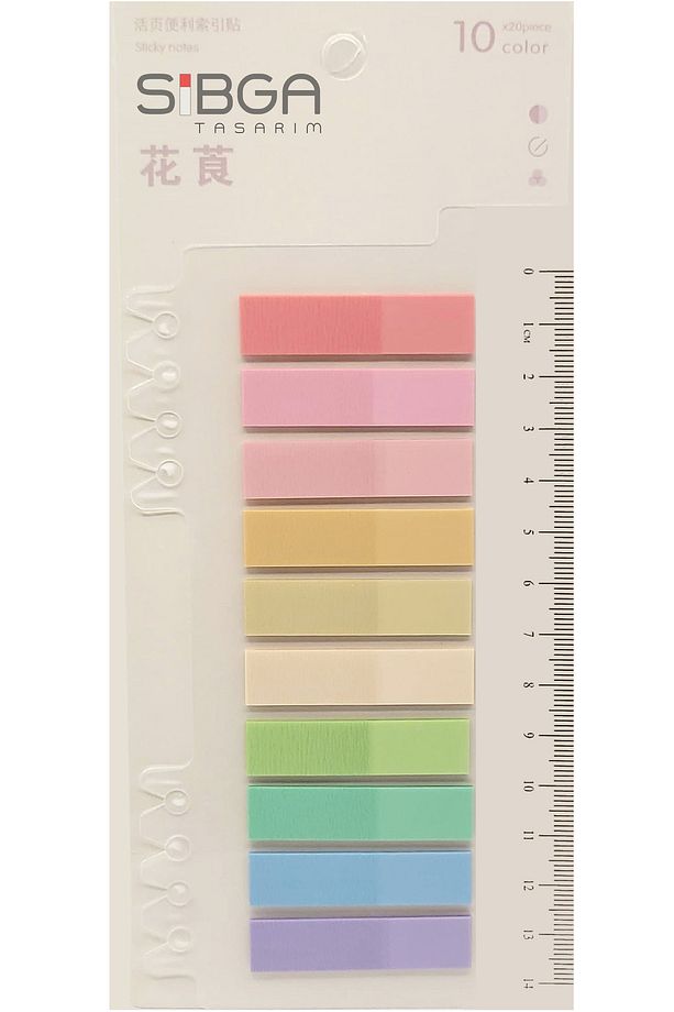 Şeffaf Renkli Postit Post-it Post It. Kitap Ayracı Ayraç Postit Sticker Not Kağıdı 200 Yaprak - 1