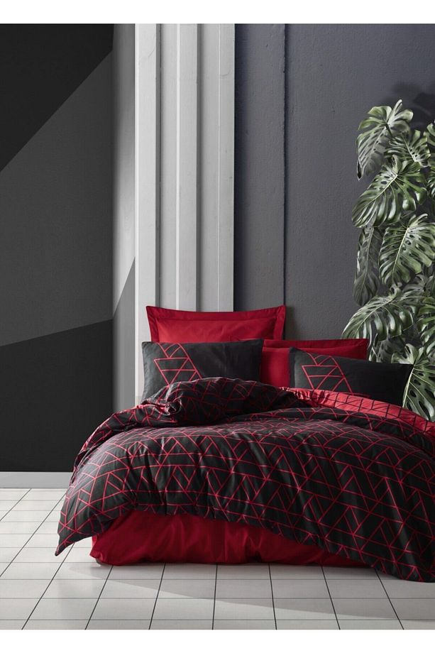Shadow Bordo -cottonbox Dark Ranforce Tek Kişilik Nevresim Takımı - 2