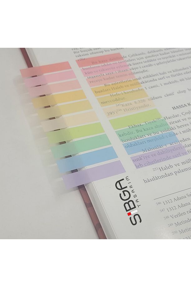 Şeffaf Renkli Postit Post-it Post It. Kitap Ayracı Ayraç Postit Sticker Not Kağıdı 200 Yaprak - 6