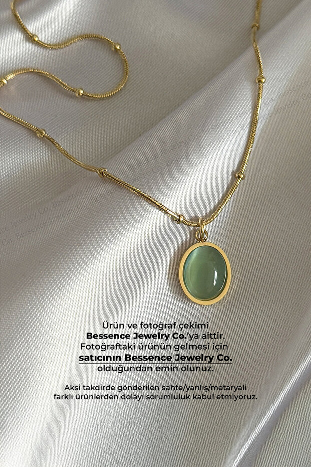 Steel Water Green Cat Eye Pendant
