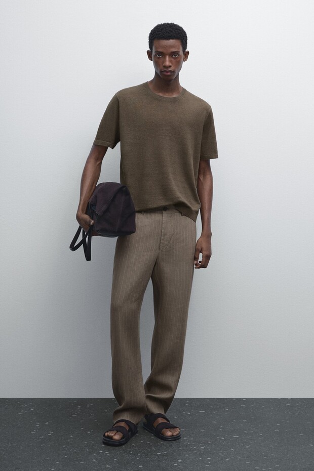 %100 keten triko t-shirt - 1