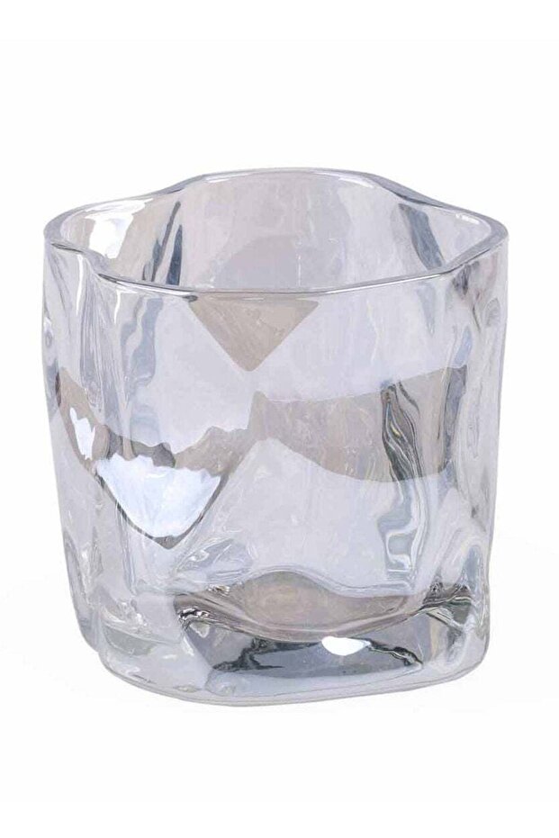 Rock Twisted Iridescent Short Glass