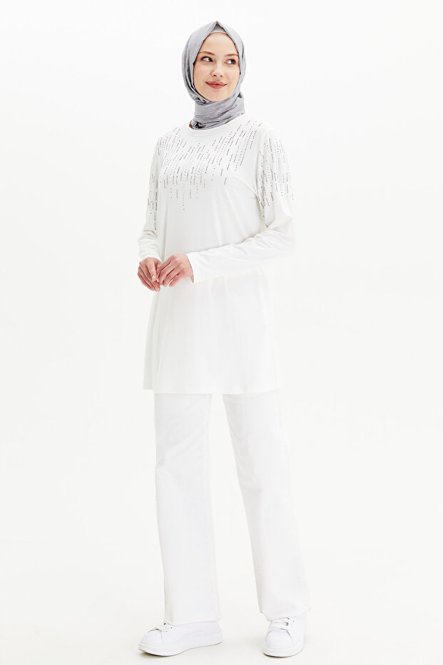 Taşlı Penye Tunik - 2