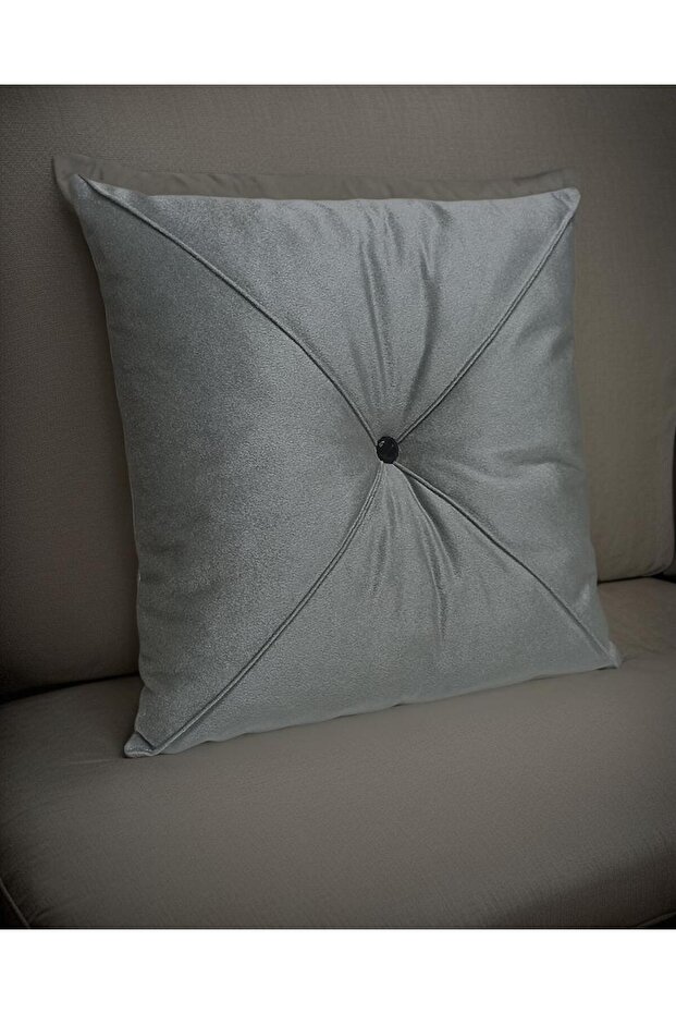 Decorative Patterned Throw Pillow Case with Buttons - 1