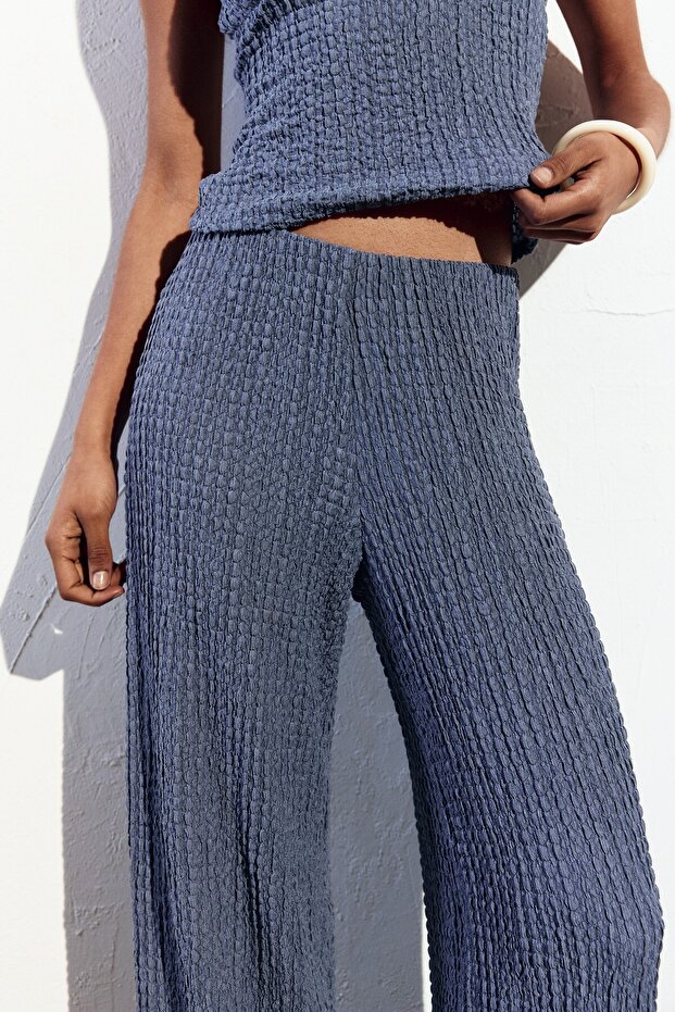 Kırışık efektli rustik pantolon - 4