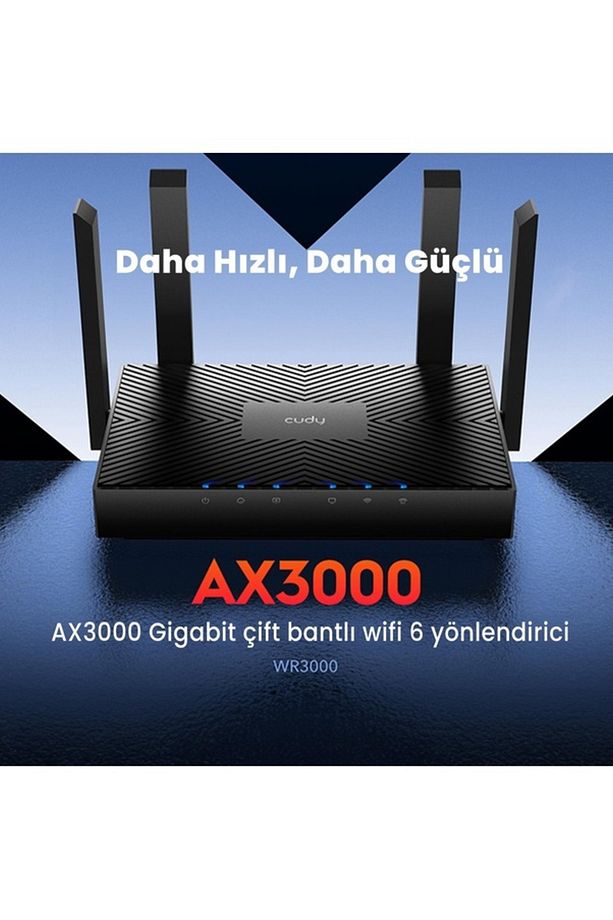 WR3000 5ghz 2402MBPS, 2.4ghz 300MBPS, 4 Port, 4X5DBI Anten Wi-Fi 6 Mesh Router - 4