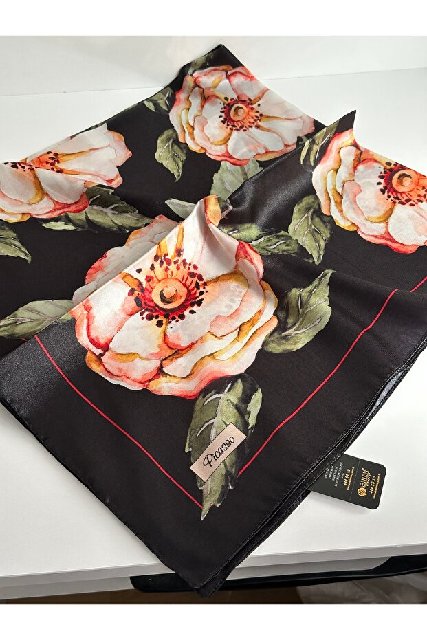 Çiçekli kristal eşarp - 4