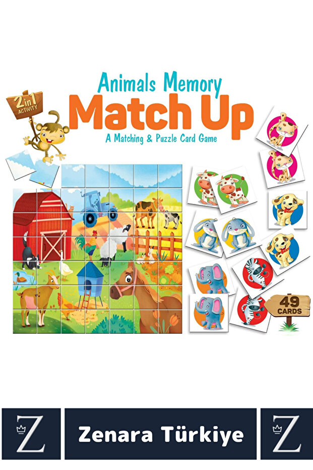 لغز تعليمي للأطفال لتطوير الذكاء وحل المشكلات البصرية 2 في 1 لغز مطابقة الحيوانات - 2