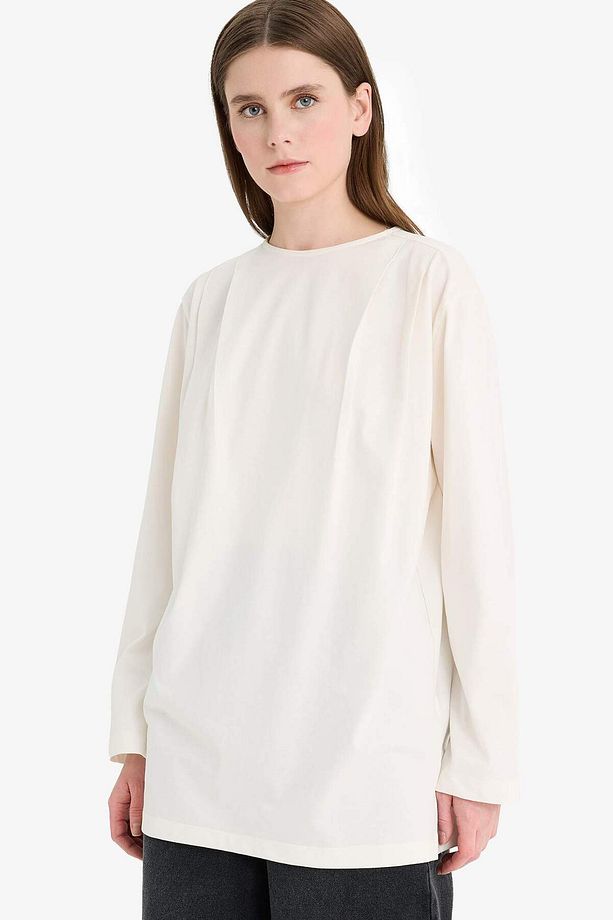 Regular Fit Bisiklet Yaka Uzun Kollu Tunik F3096AX25SM - 1