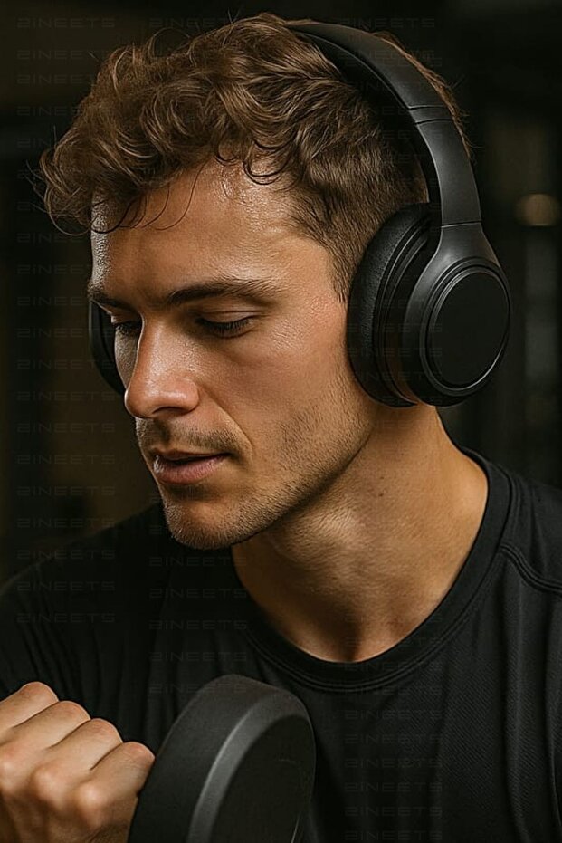 Kablosuz Kulaklık Bluetooth Mikrofonlu Kulaküstü Kulaklık Katlanabilir Siyah Android İos Uyumlu - 3