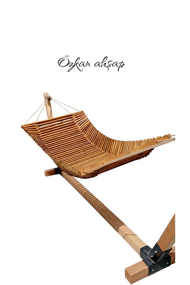 Ahşap Hamak , salıncak ,Demir ayak bağlantılı - 1