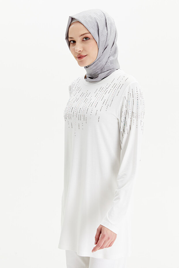 Taşlı Penye Tunik - 4