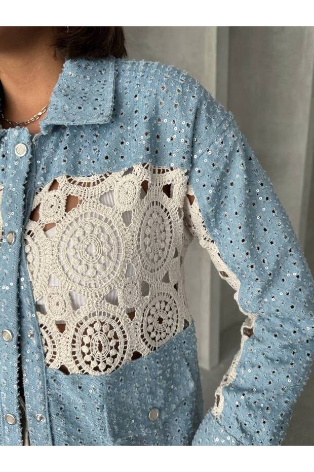 Puantiyeli Gömlek Ceket - 5