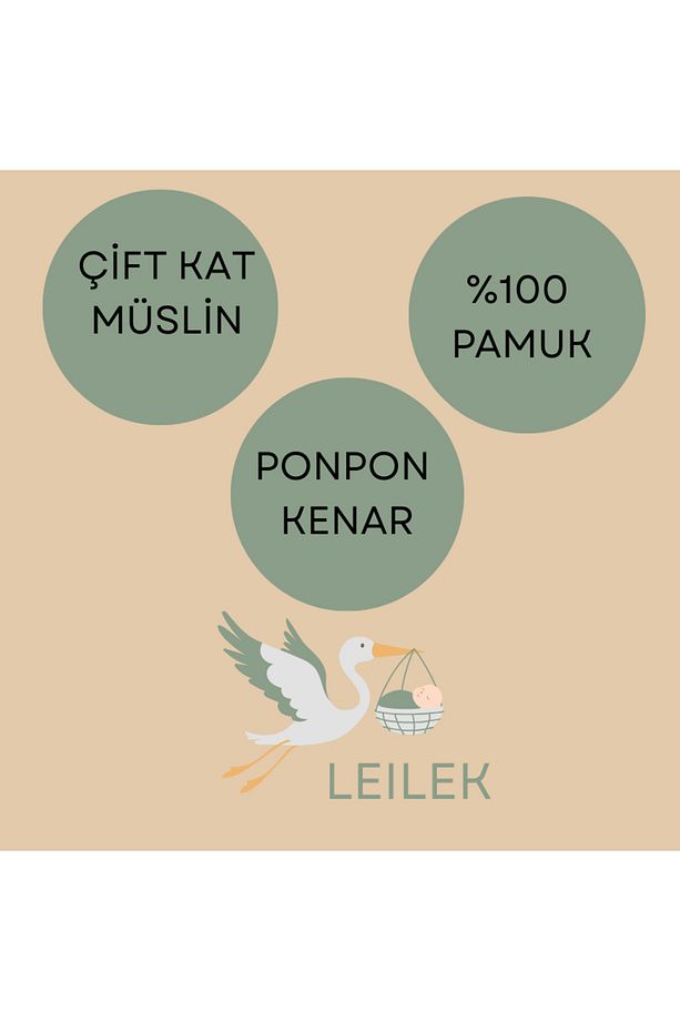 Desenli %100 Pamuk Muslin Puset Örtüsü,Bebek Puset Örtüsü - 5