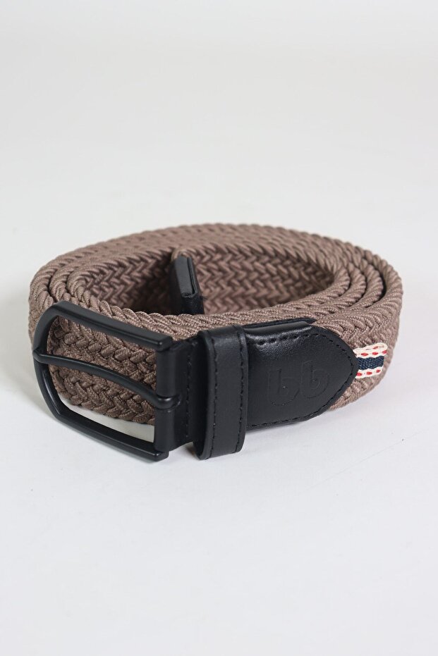 Elastik Örgü Unisex Kemer Bej - 1
