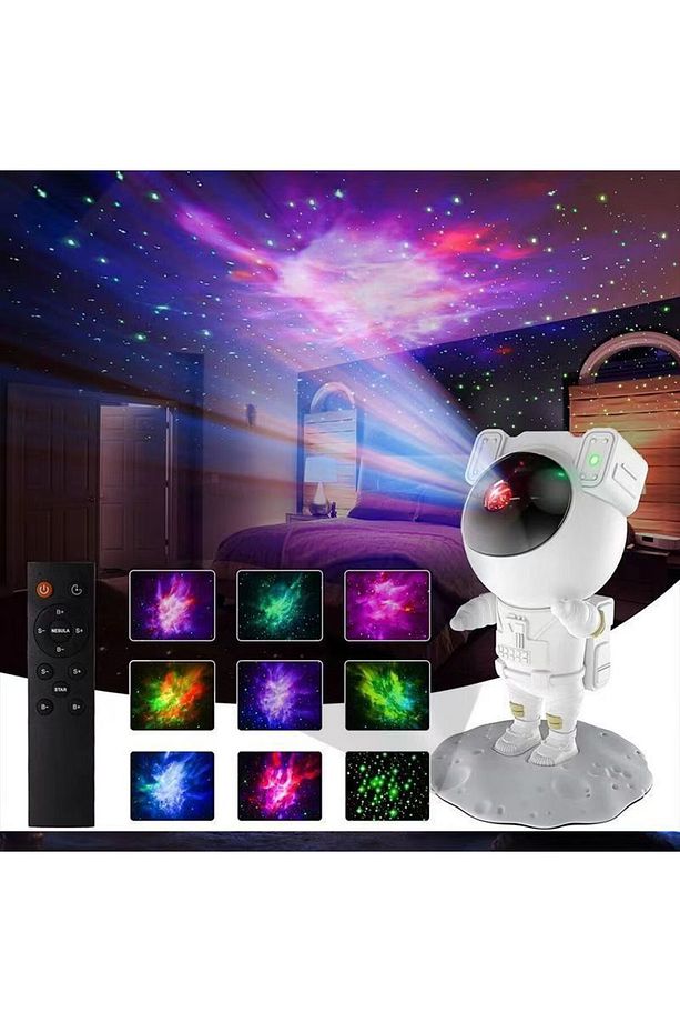 Bluetooth Astronot Uzay Temalı Gece Lambası Hoparlörlü Masa Lambası - 5