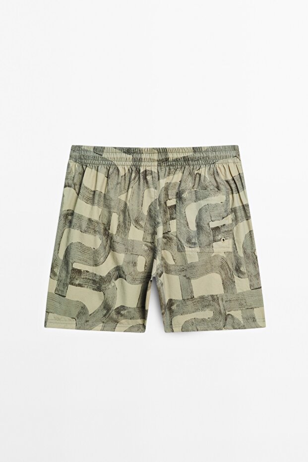 Desenli deniz şortu - 8