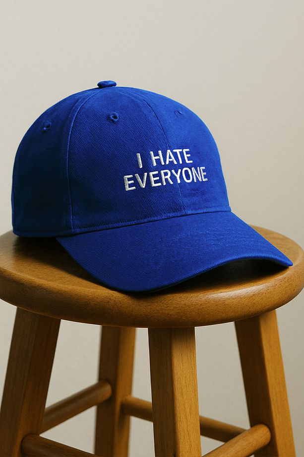 I Hate Everyone Saks Mavi Unisex Baseball Cap Şapka - 3