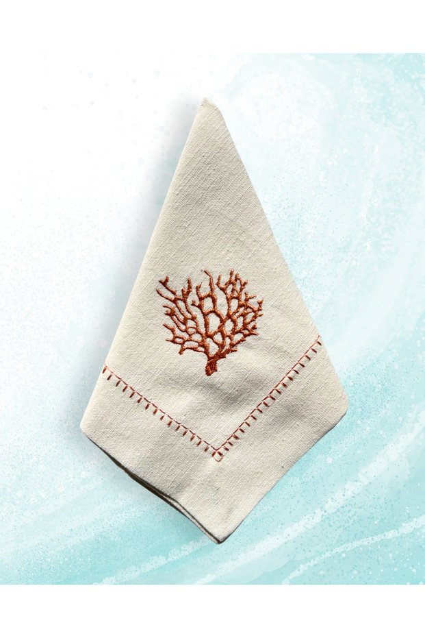 Linen Napkin, Embroidered Napkin, Marine Napkin