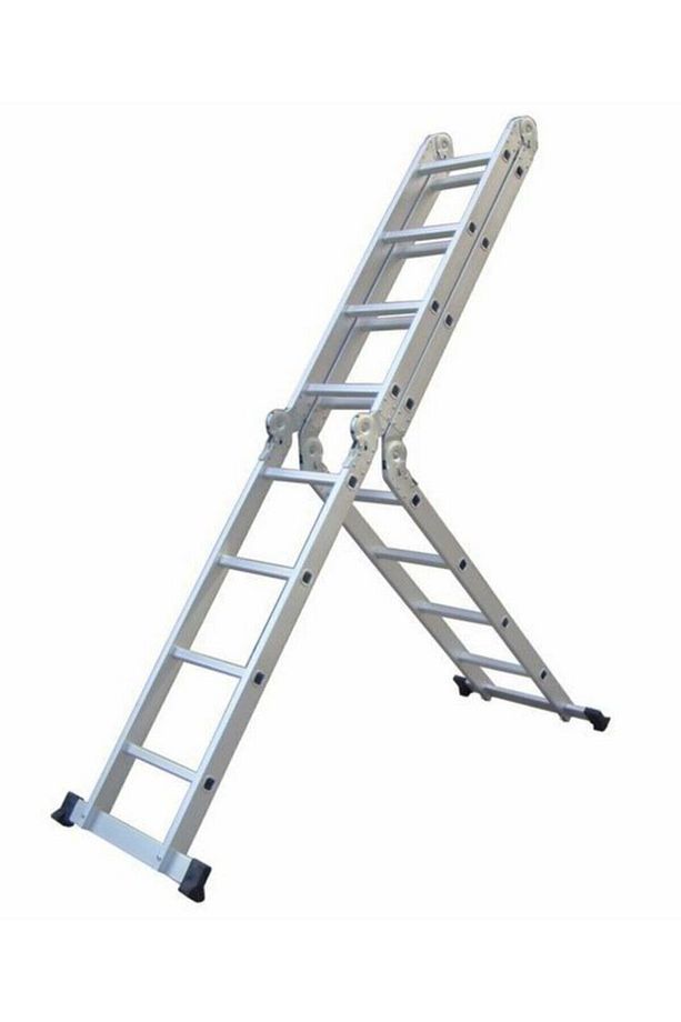 Aluminyum Katlanır Çok Amaçlı Akrobat Merdiven 20 Basamak 5.7 Metre - 1