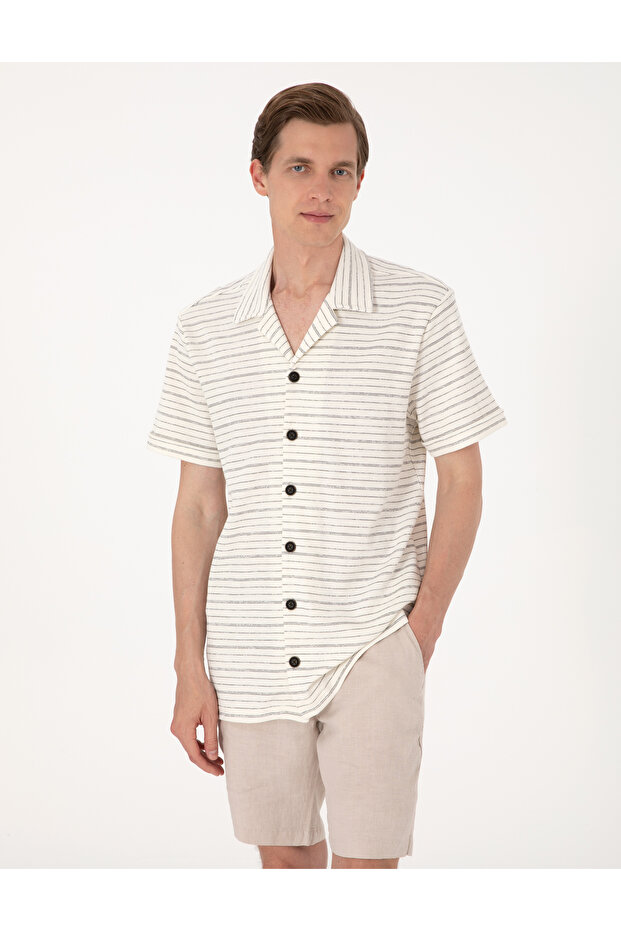 Bej Regular Fit Örme Gömlek 50303892-VR011
