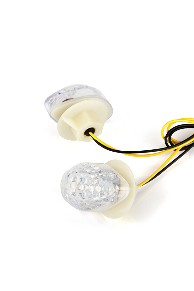 مصباح مؤشر إشارة الانعطاف LED العالمي الشفاف 2 قطعة للدراجات النارية لمبة وميض وامض