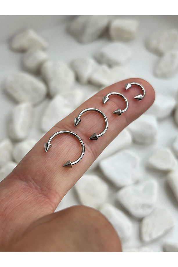 Spike Halka Piercing Forward Helix Burun Rook Septum Snug Daith Smiley Dudak Tragus Kulak Piercing - 3